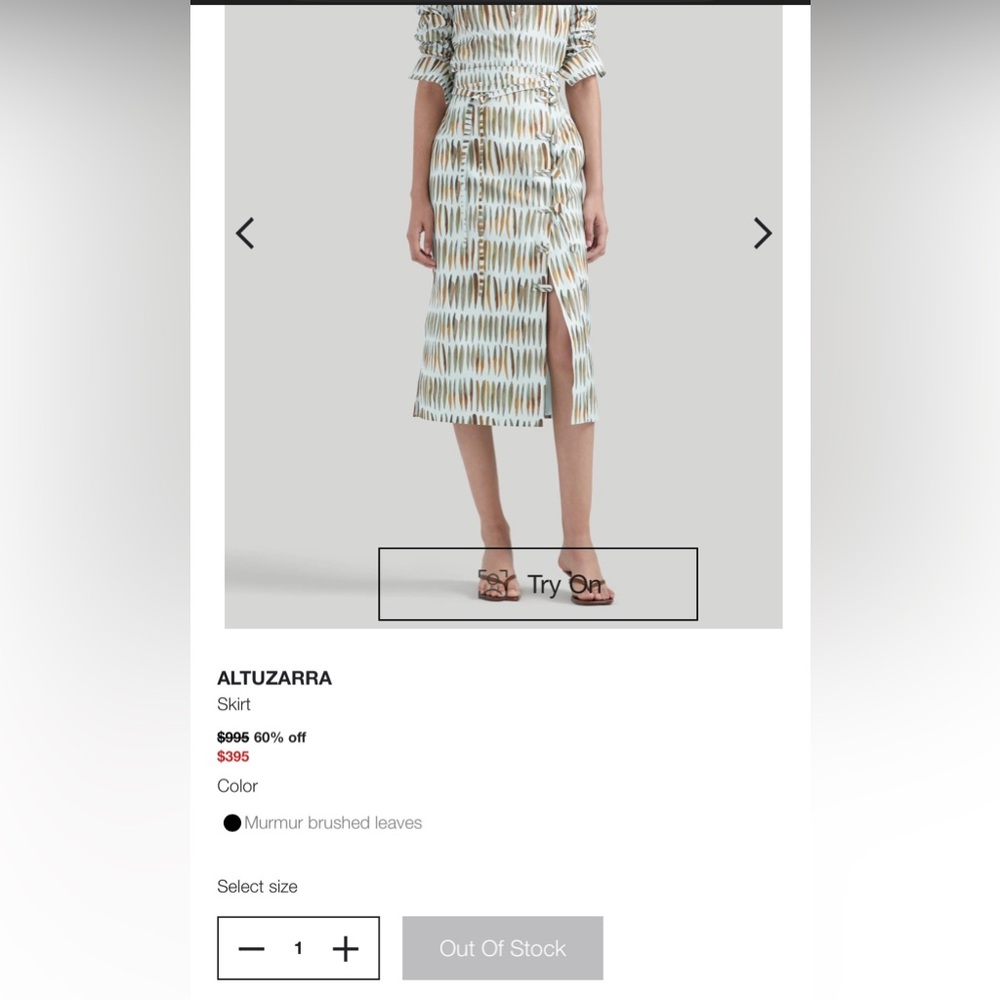 Altuzarra hiroki skirt in the murmur brushed leaves print - Picture 10 of 16